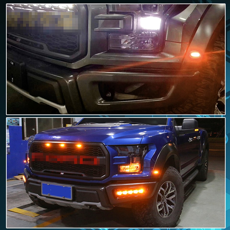 2X Amber Lens + LED Front Fender Side Marker Light For 2010-2014 Ford ...