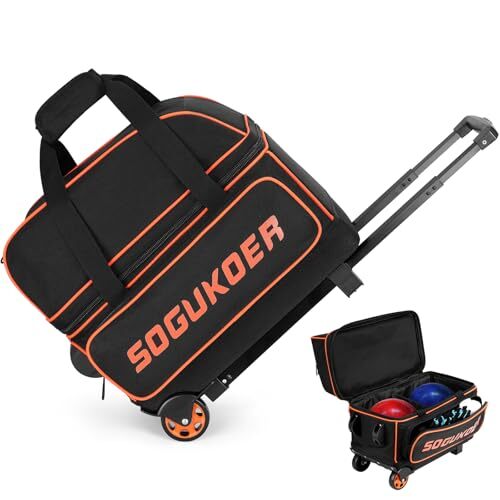 Sac à Boule De Bowling Avec Support Rembourré - 1 Boule + 2 Poches Chaussures (Taille 42) + Poche Accessoires - 4