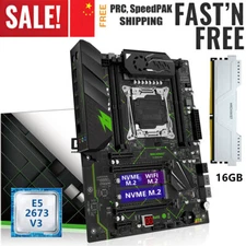 X99 MR9A Motherboard LGA 2011-v3 Xeon E5 2673 V3 CPU 16GB DDR4 RAM M.2 Combo Set