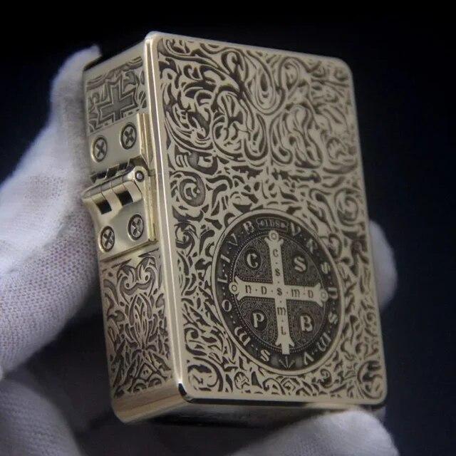 Zoro出品 ZORRO Brass Armor Kerosene Lighter Engraved Constantine