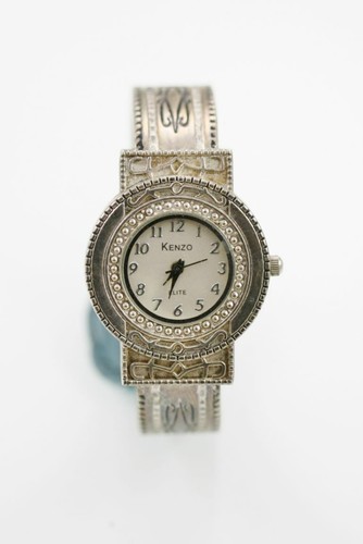 Kenzo Women Watch Stainless Steel Silver Water Resistant Battery White Quartz