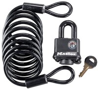 Master Lock 613dat 6' Self Coiling Cable And Steel Padlock, New, Free Shipping on sale Master Lock 613dat 6' Self Coiling Cable And Steel Padlock, New, Free Shipping on sale
