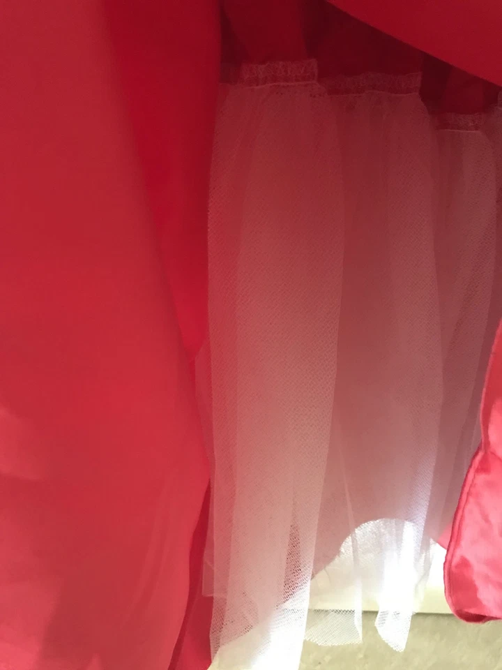 Vestido Fiesta Para Mujer Niñas Sin Tirantes Calce y Acampanado Rojo Tafetán Línea A Talla Grande Foto 3 de 4