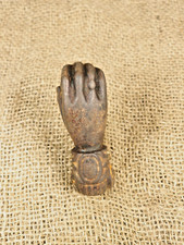 Victorian-Era Cast Iron Hand Door Knocker – Male Hand & Sphere, Rare