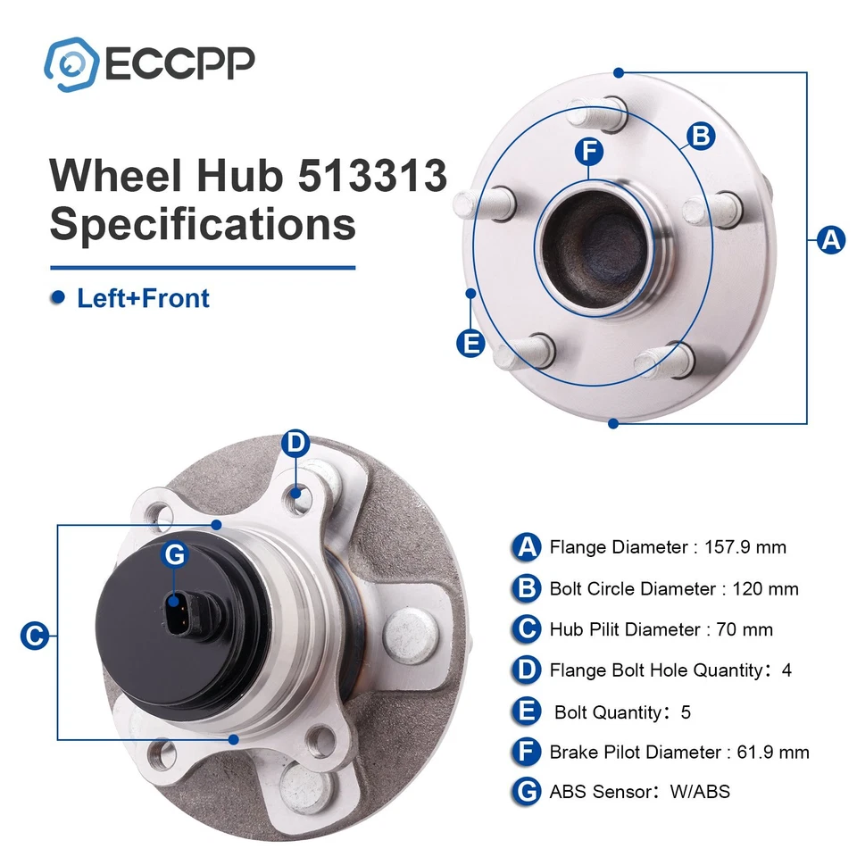 2 piezas cojinetes de cubo de rueda delantera tracción trasera para Lexus LS460 4,6 L 2007-2014 2015 2016 2017 Foto 2 de 4