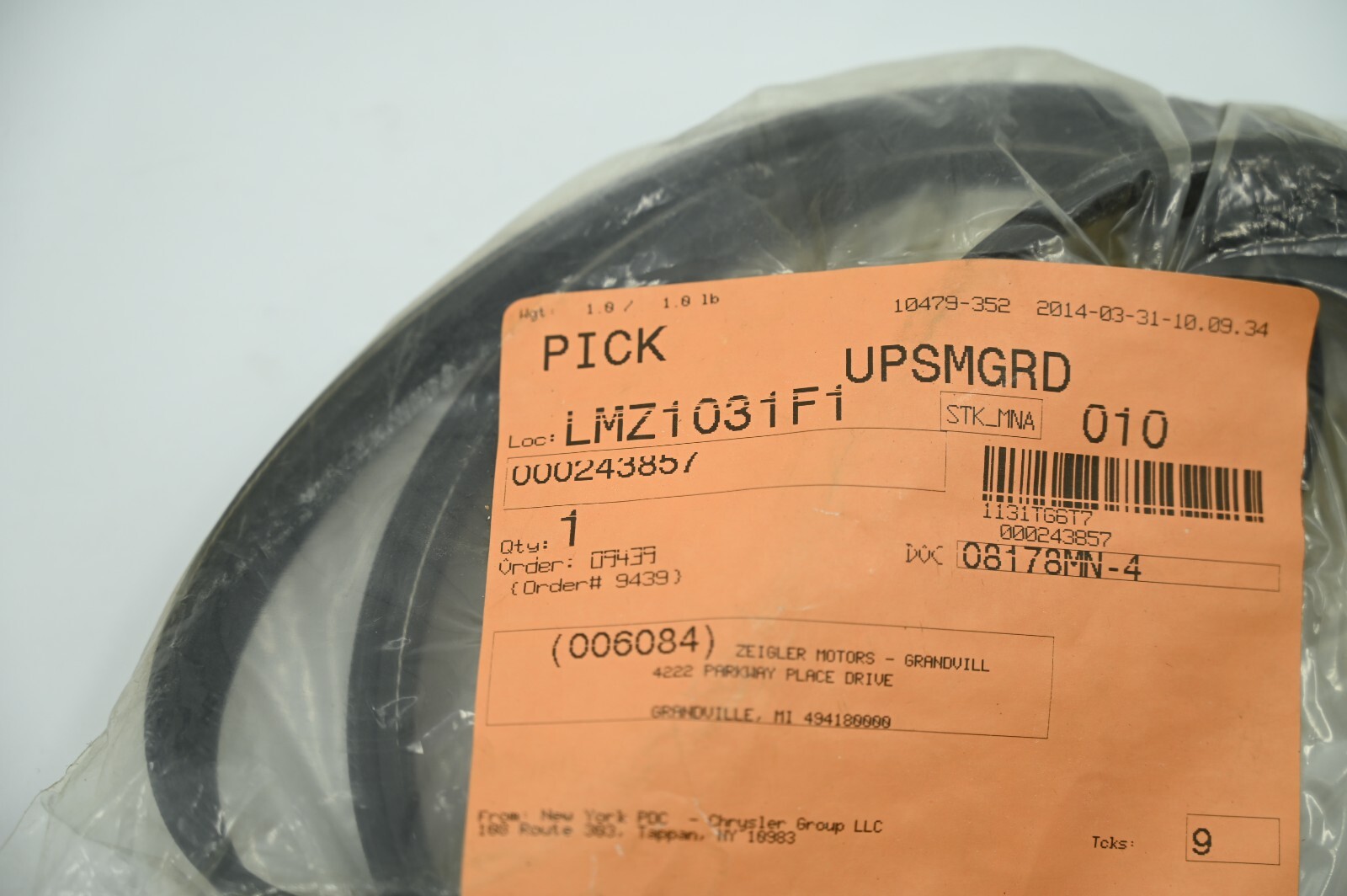 Genuine Maserati Quattroporte AC Compressor Serpentine Driving Belt P/N 243857