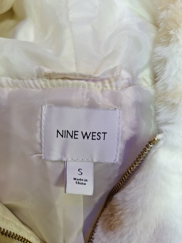 Nine West Faux Fur Youth Zip Up Coat Size Small - Picture 2 of 4
