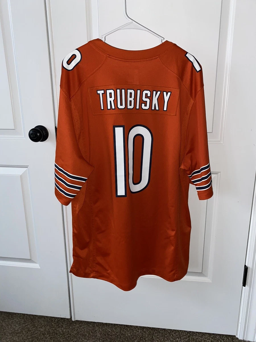 Nike Chicago Bears No10 Mitchell Trubisky Orange Men's Stitched NFL Limited Rush 100th Season Jersey