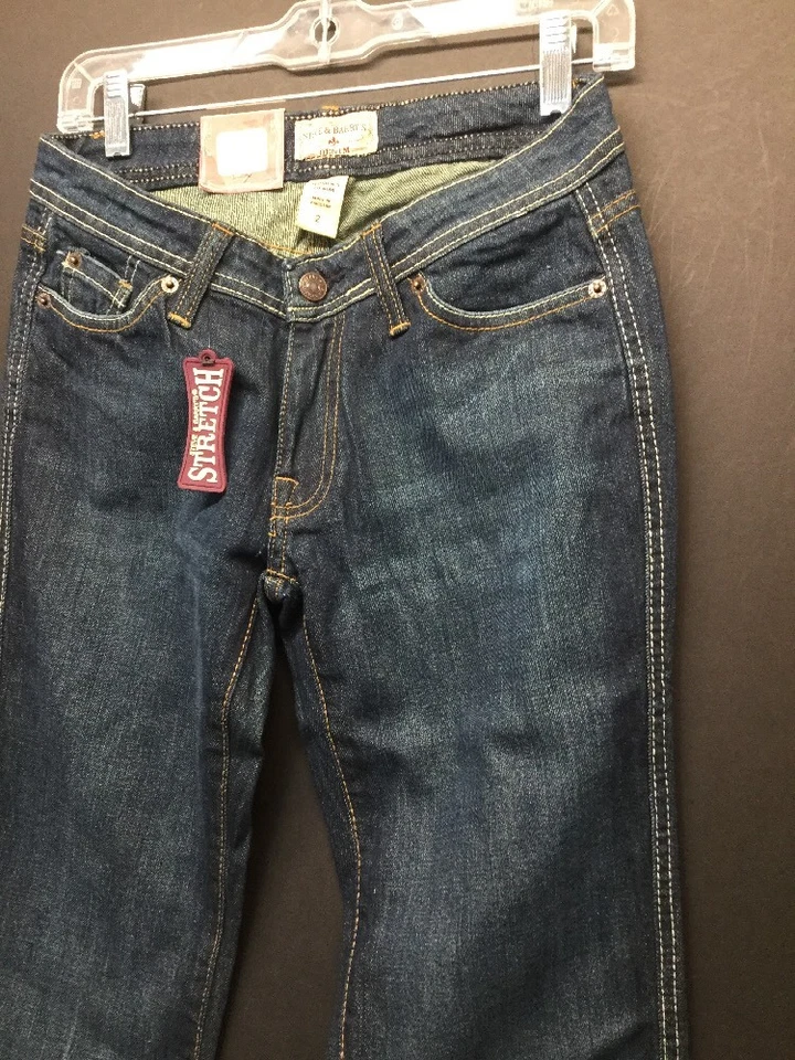 NWT STEVE & BARRY'S DARK WASH STRETCH FASHION WOMEN DENIM JEANS SIZE 2 L32 - Image 3 of 4