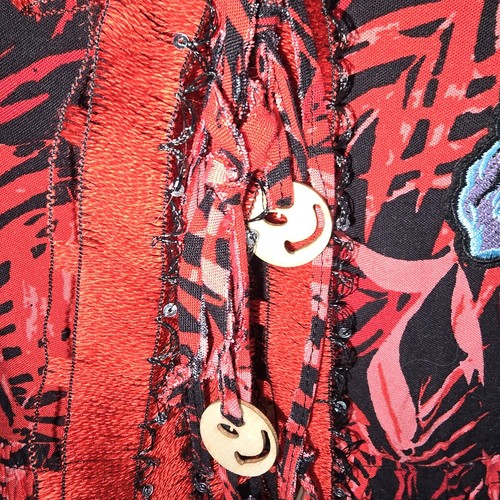 Festival Hippy Top Remade By Blink Friction Red Adjustable Straps Patches RIP - Picture 3 of 8