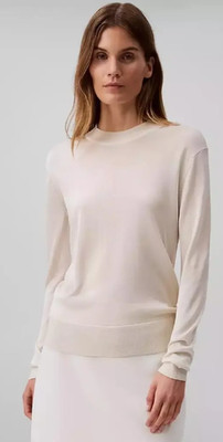 Calvin Klein Women's Sweater Size XL High Shine Classic Crewneck Pullover APR226