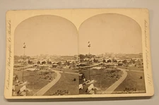 1876 Centennial Stereoview Photo #923 Grounds Men on Pole