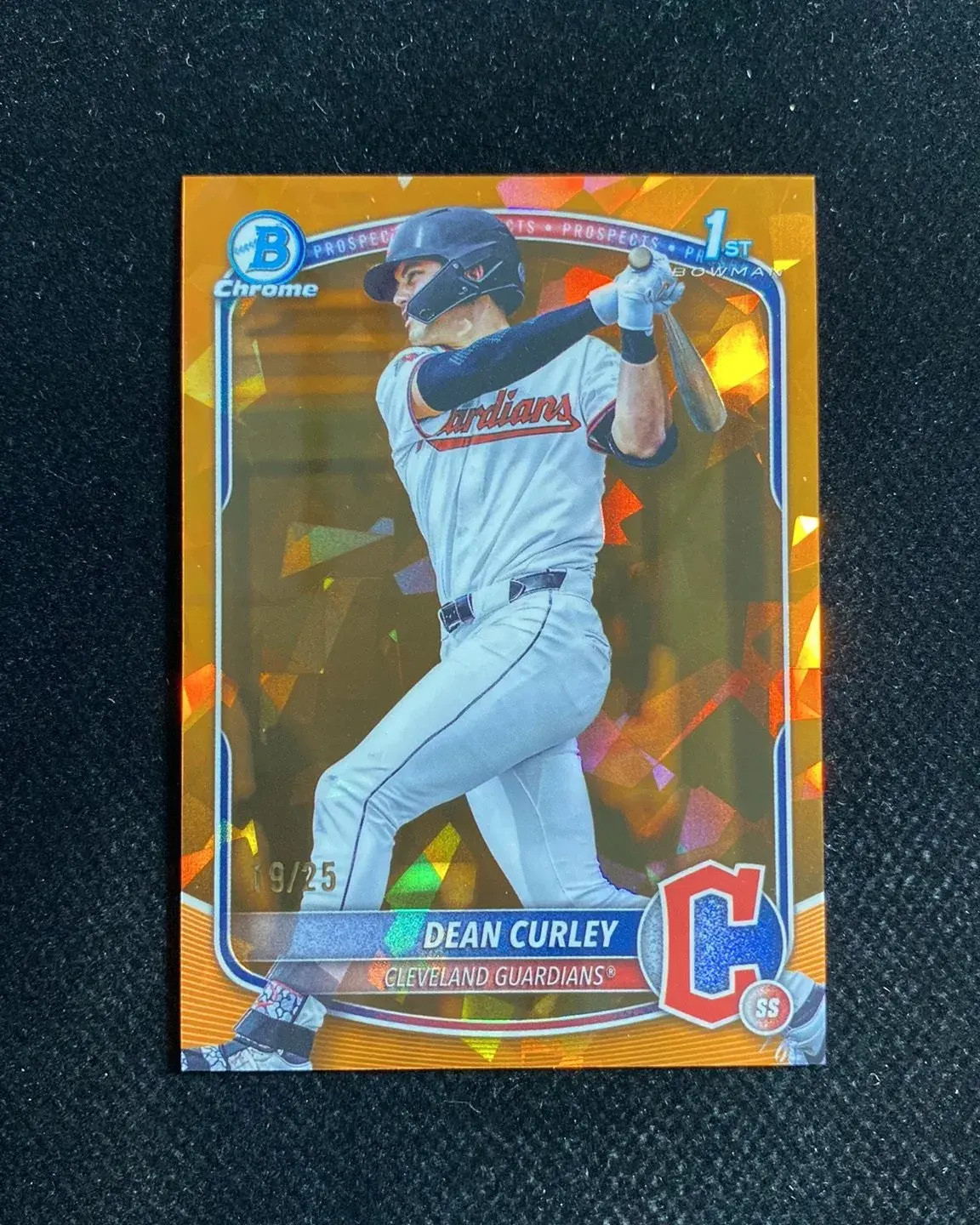 2025 Topps Bowman Draft Chrome Sapphire Orange Dean Curley 1st 19/25 QI95