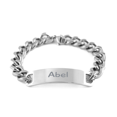Abel Gifts - Personalized Cuban Link Bracelet for Men - Custom Stainless Steel J