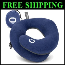 Adjustable Travel Neck Pillow for Long Flights - Navy