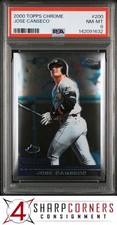 2000 TOPPS CHROME #200 JOSE CANSECO DEVIL RAYS POP 1 PSA 8
