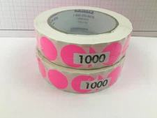 Uline S-2235P Blank Inventory Circle Labels, Fluorescent  Pink, 1" - 2 rolls