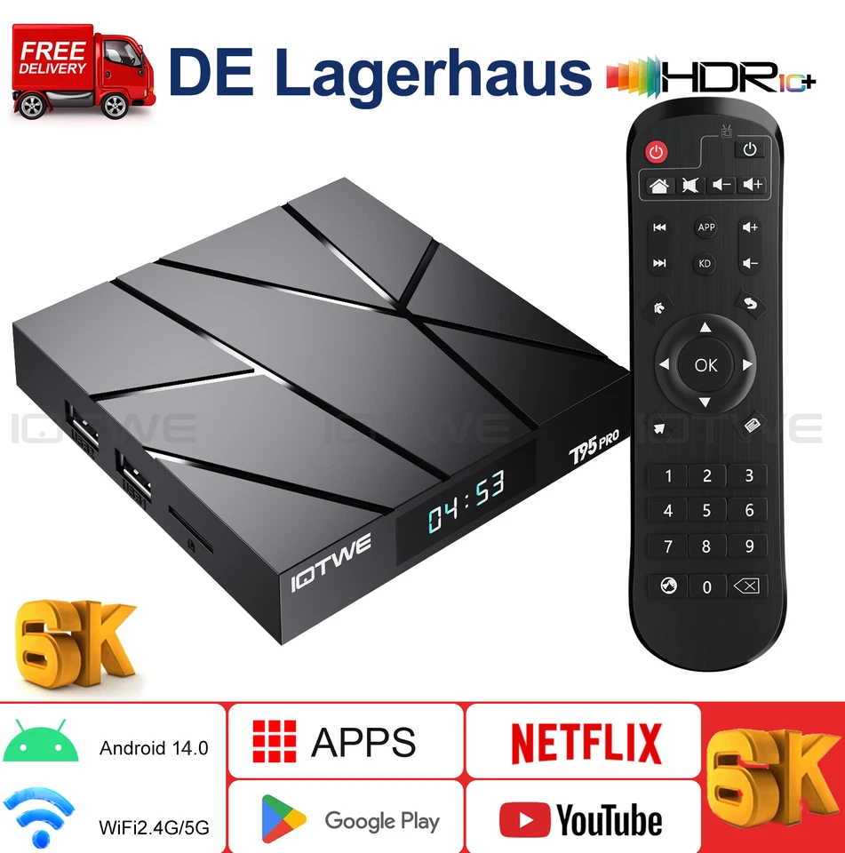 2026 TV BOX 128GB+4GB Smart Android 14.0 Quad Core WIFI6 Netzwerk Media Player - Bild 1 von 4