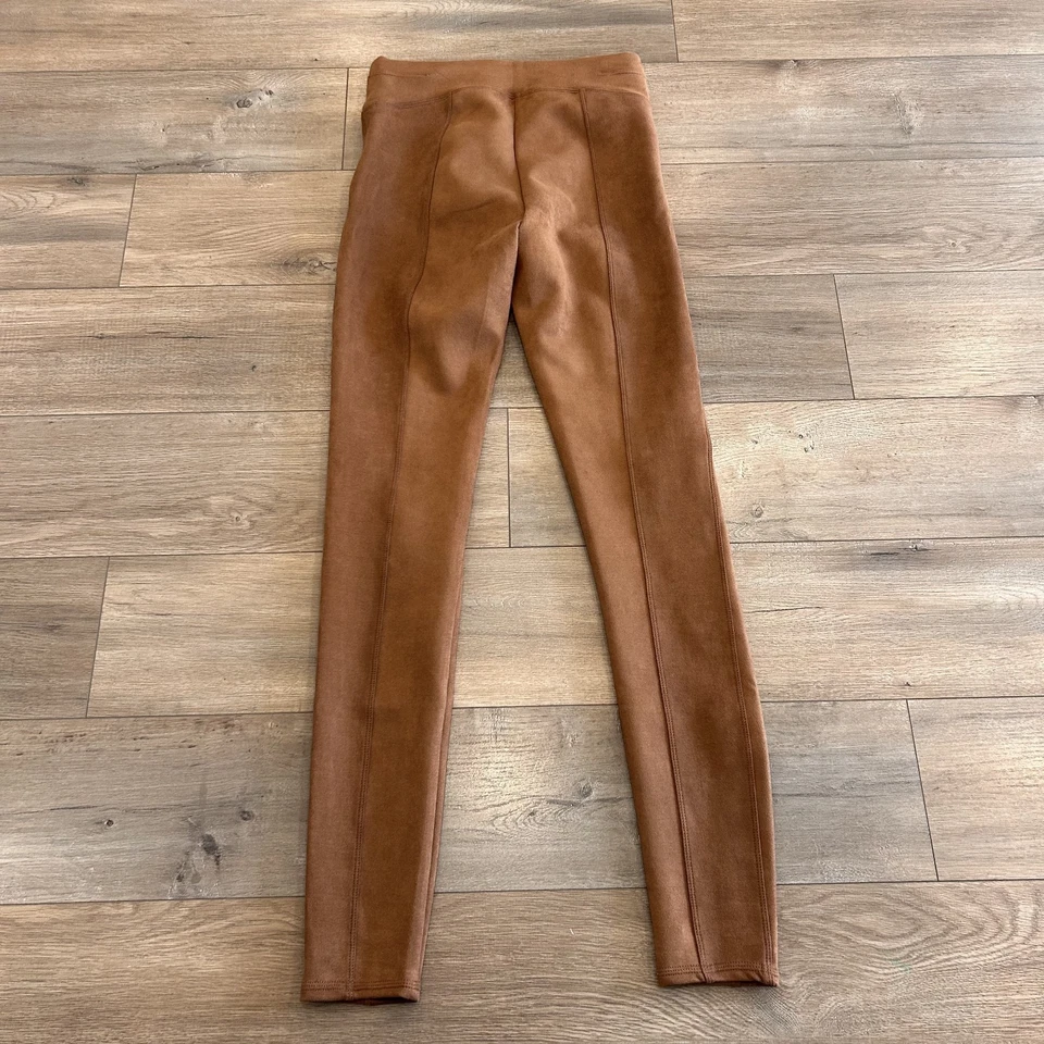 Spanx Faux Suede Leggings Women's Size Small Tall Ankle Rich Caramel Slimming - Image 4 of 4
