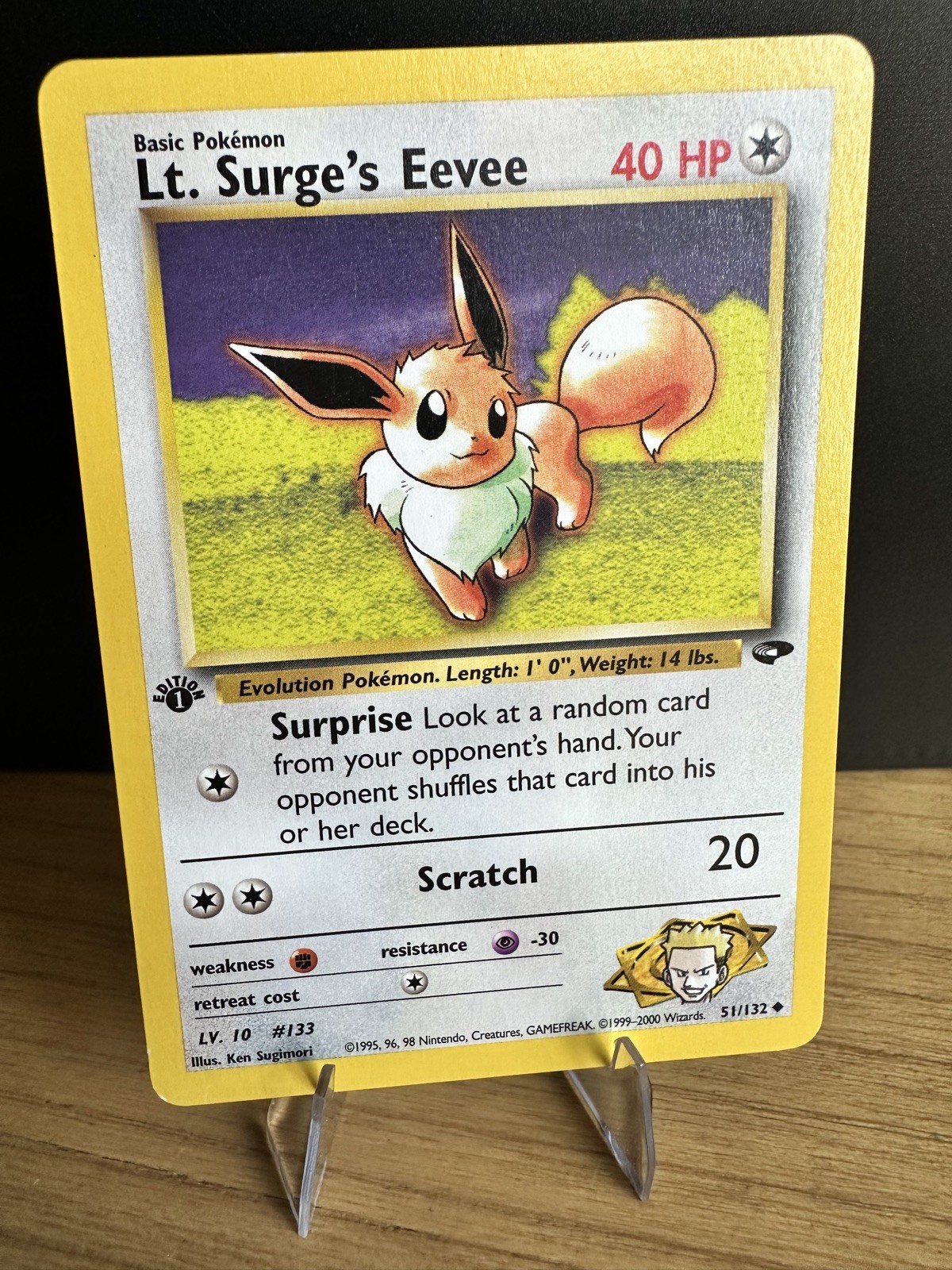 1st Edition Lt. Surge’s Eevee 51/132 - Gym Challenge - Near Mint