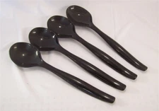Restaurant Equipment Supplies 4 Black Salad/Buffett Plastic Serving Spoons 9.75"