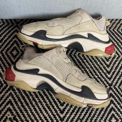 Size 38 Balenciaga Triple S - White, Black & Red - Women's US 8
