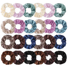 Scrunchie 24 Pcs Satin Silk Scrunchies for Women, Soft Hair Ties No Crease, Elas