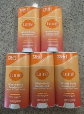 Lume Whole Body Deodorant Smooth Solid 72 Hr Tangerine  2.6oz LOT Of 5 