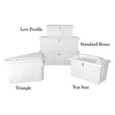 Taylor Made 83557 48" L x 20" W x 18" H White Fiberglass Low-Profile Dock Box