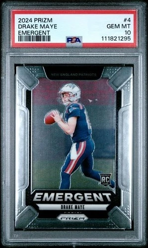 PSA 10 Drake Maye 2024 Prizm Emergent #4 Insert Rookie RC FAST ~ FREE SHIP ~