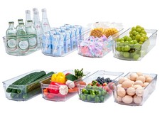 Clear Plastic Storage Bins, 8 Pack