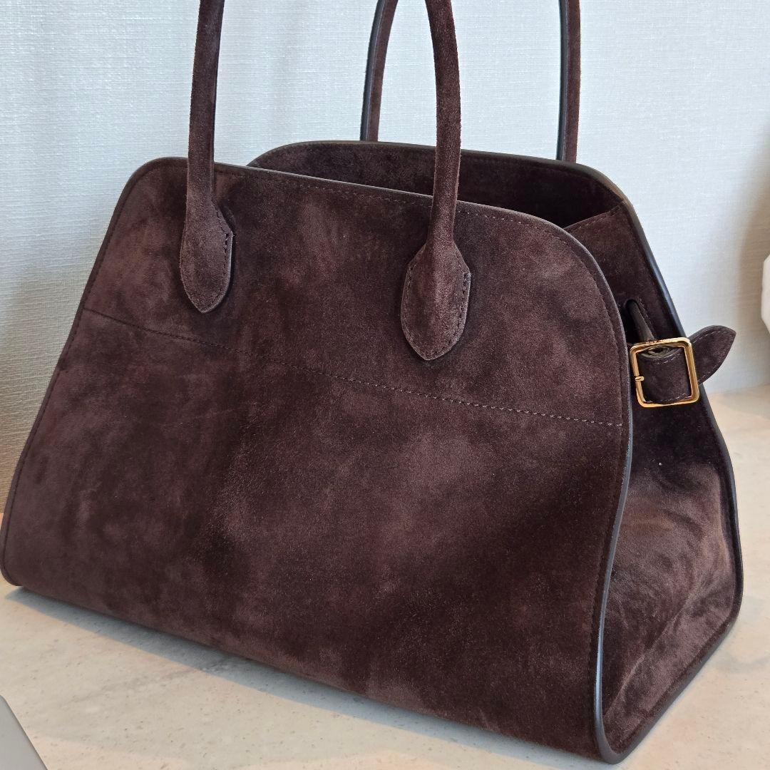 [Good Condition] THE ROW Margaux 12 Handbag Suede Mocha
