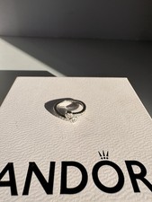 Pandora Sparkling Heart Promise Ring 925 Silver Cubic Zirconia Dainty