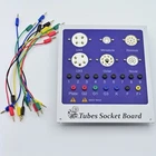 Front panel of 6 vacuum tube sockets for tube tester, connection matrix