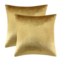 Kissenbezug Samt Dekokissen Zierkissen 2Er Set 45X45 Cm Wohnzimmer Sofa Gold
