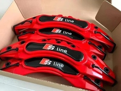 4x Rot Bremssattelbezüge Sport Upgrade für Audi A1 A3 A4 A5 A6 Q3 Q5 S-Line