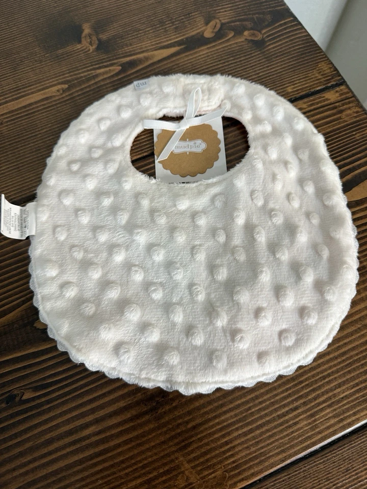 Babero Mud Pie Baby’s 1st Christmas Santa Bordado Niñas Rosa Boutique Nuevo con Etiquetas Foto 3 de 4