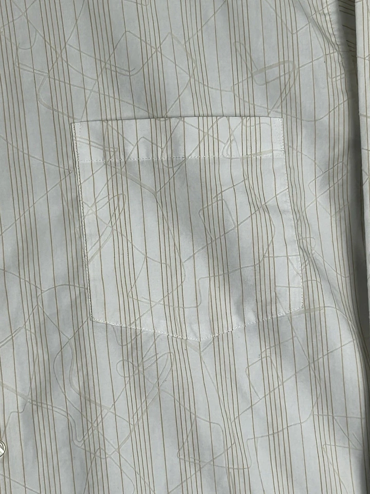 Camisa de vestir Eighty Eight para hombre XL blanca a rayas con botones manga larga Foto 2 de 4