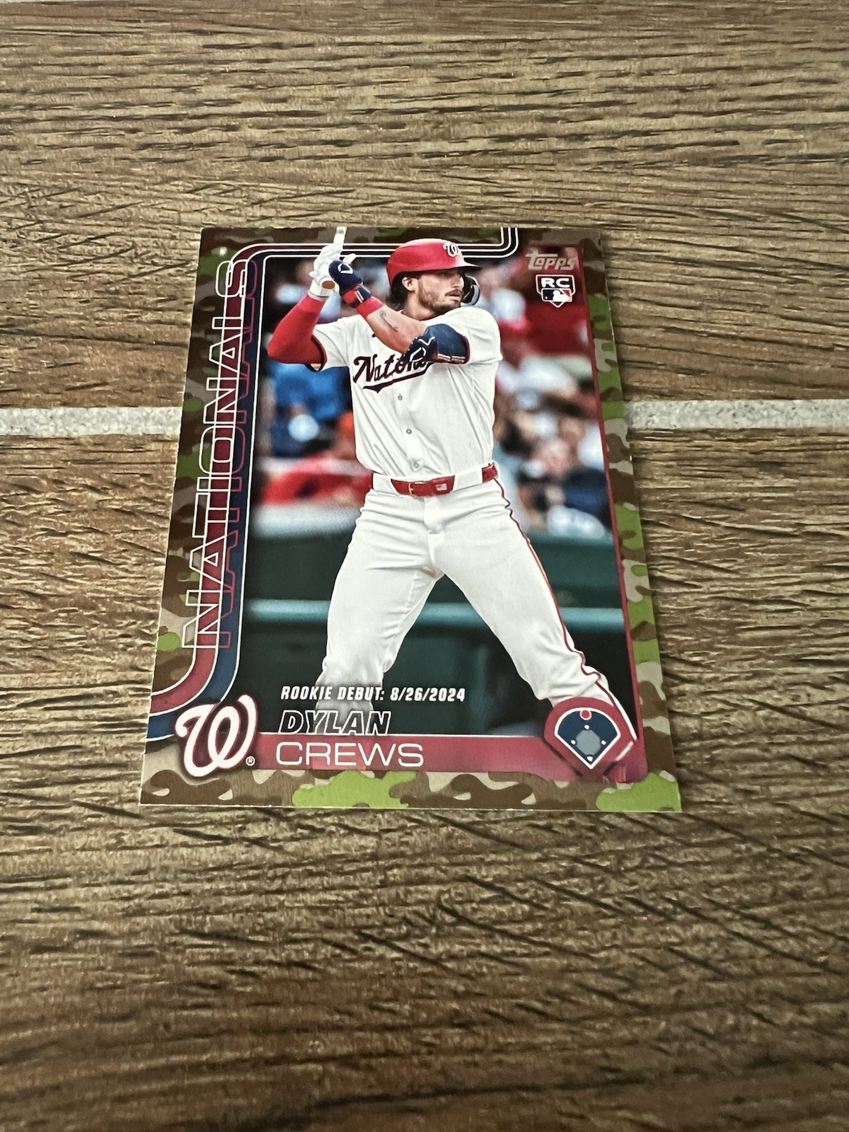 Dylan Crews 2025 Topps Update Memorial Day Camo Rookie Card RC #'d 20/25 (US223)