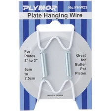Plymor White Vinyl Finish Wall Mountable Plate Hanger (For Plates 2" - 3")