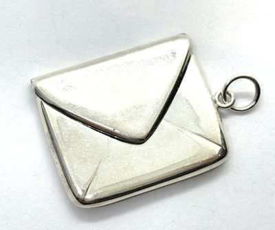 Vintage 1997 ARI D Norman St. Silber Umschlag Stempel Halter Anhänger oder Anhänger 8,3 gr