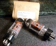 Pair JJ Grey Pl6l6GC  Power Tubes  Strong 8 out of 15 on Orange Tester