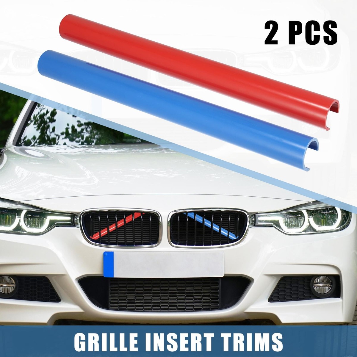 X AUTOHAUX 2-Piece Red Grille Insert Stripes For BMW X3/X4/X5 (F25, G01, G02, G05) 2012-2021 - View #4