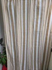 Pair of Vintage Swedish Curtains Neutral Stripes, Scandinavian Style