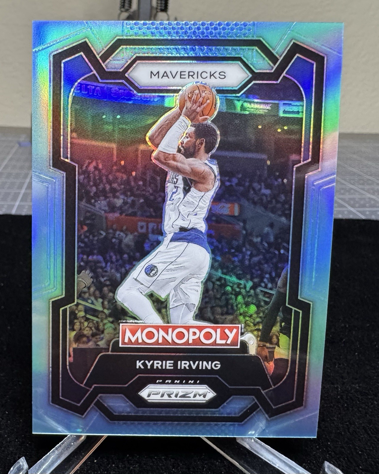 2023-24 Panini Prizm Monopoly #23 Kyrie Irving Light Blue /199 Mavericks