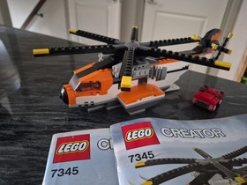 100% Complete LEGO Creator 7345 Transport Chopper Helicopter Plane Boat W/instr