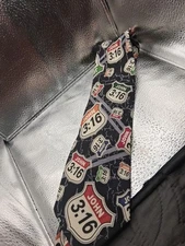 John 3:16 Highway Sign Neck Tie Appointed Apparel Living Epistles Silk Christian