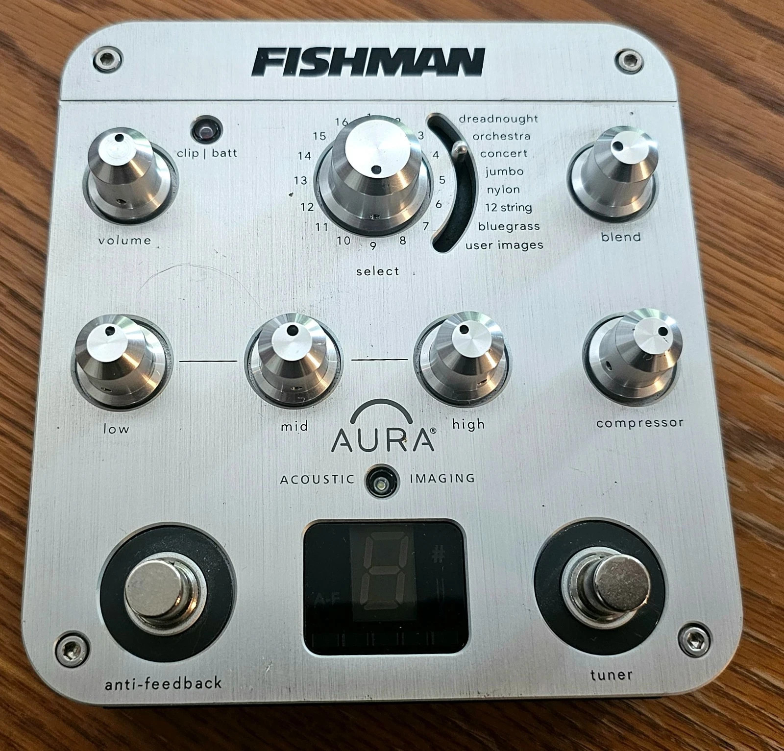 Fishman Aura Spectrum DI Digital Acoustic Imaging Preamp EQ Compressor Tuner