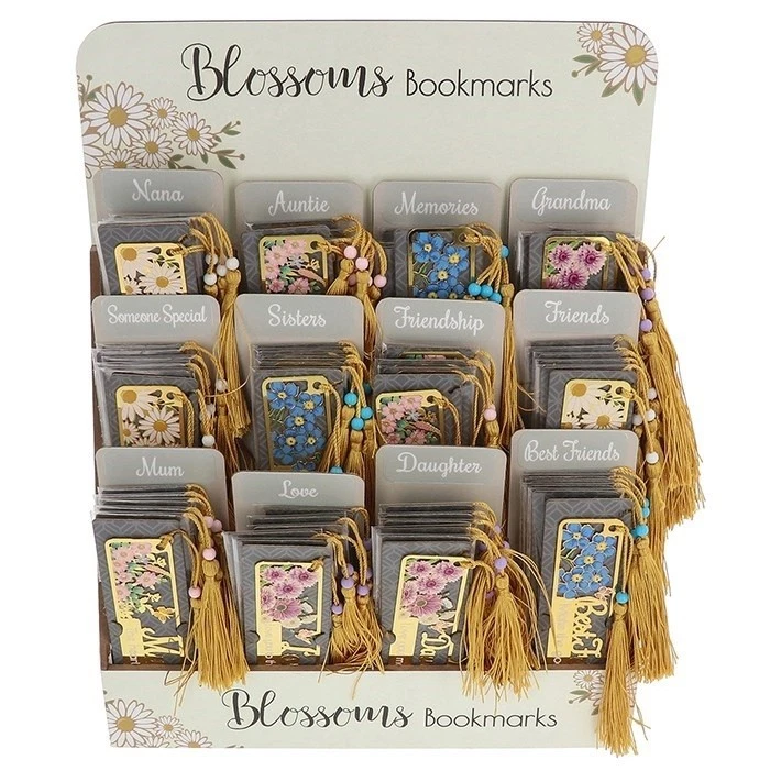 JOE DAVIES Blossom Sentiment Bookmark - Gold Coloured Metal - Size 13cm x 3cm