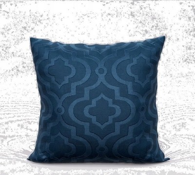 Decorative Cushion Cover 40x40 cm Navy Blue, Velvet, Morocco Clover